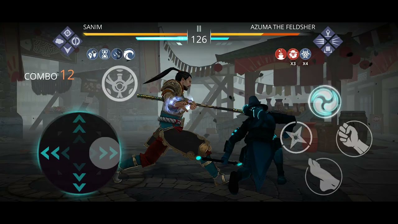 Monkey King (Lvl 6) vs Azuma (Hero 3); Shadow Fight 3