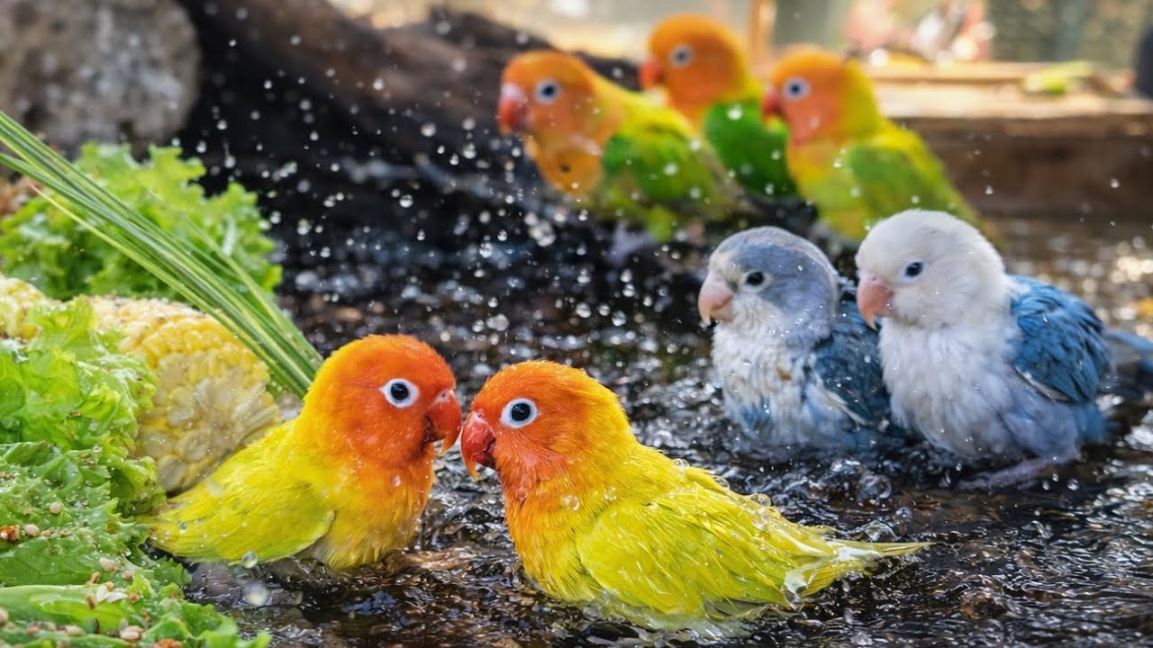 Lovebird Colorful 💚❤️#lovebirds #sunconure #parrotlover #birds #cutelovebird