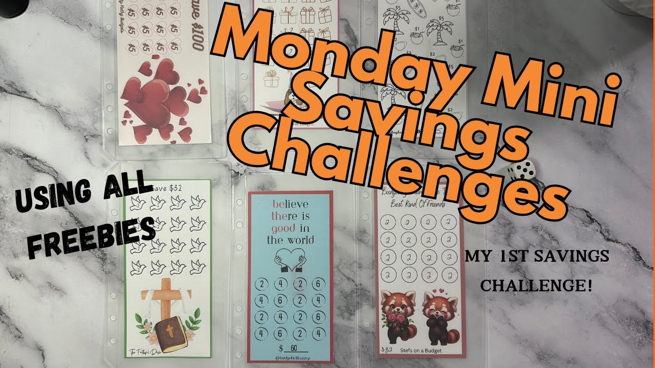 Monday Mini Savings Challenges| All with Freebies from the Best Cash Budgeters &Creators on YouTube