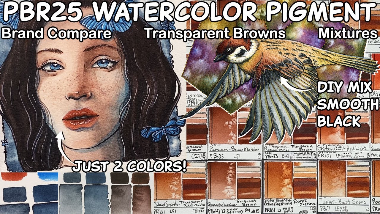 PBr25 Watercolor Pigment Spotlight! Brands, Mixtures, Compare Similar Roman Szmal PBr23, PBr7, PR101