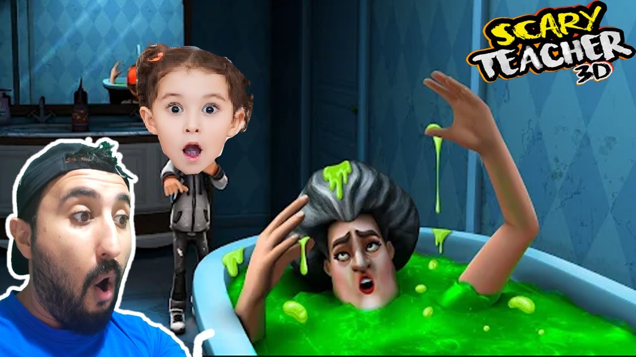 KIZGIN ÖĞRETMENE YEŞİL TUTKAL ŞAKASI VE ŞÖMİNE ŞAKASI YAPTIK! SCARY TEACHER 3D OYNUYORUZ! OYUNA GEL