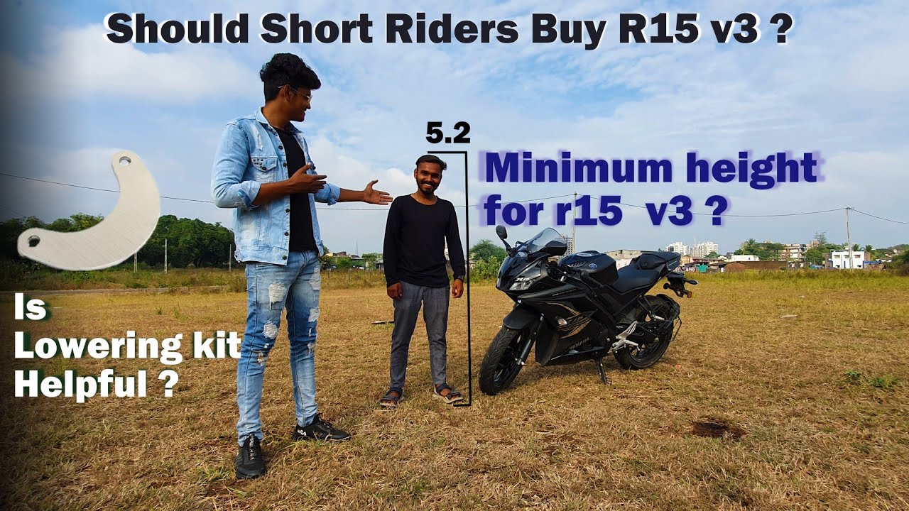 Minimum hight to ride yamaha r15 v3 || Lowering Kit 🤔