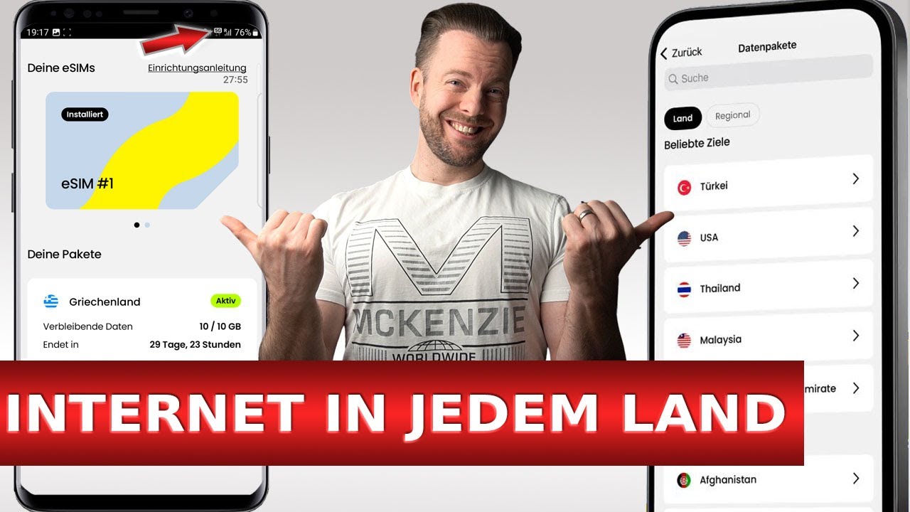 INTERNET im AUSLAND 🌎 Mit EINEM KLICK weltweites, mobiles Datenvolumen mit der eSIM von SAILY