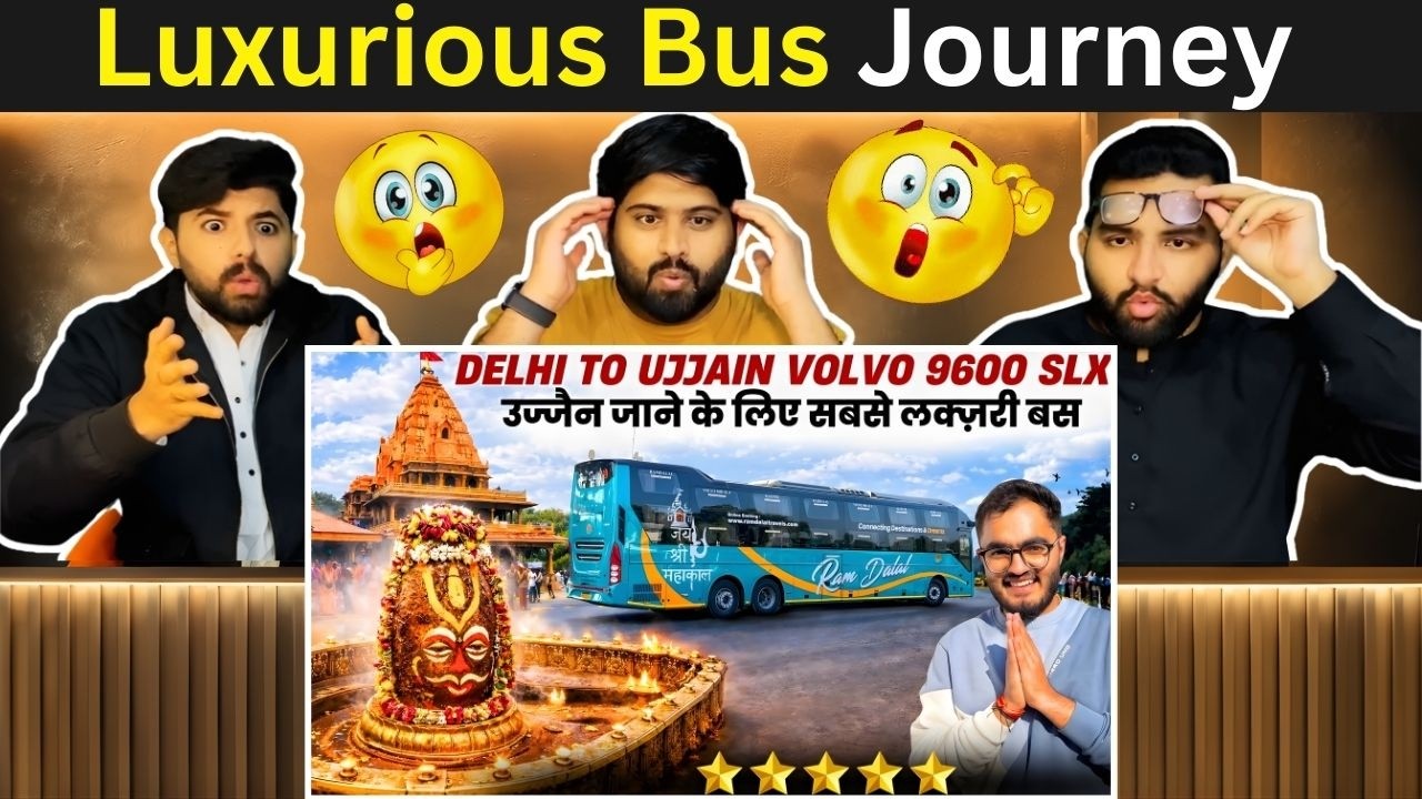 Pakistani reaction on Brand New VOLVO 9600 SLX with Onboard Washroom | Delhi to Ujjai Bus Journey 🚌🔥