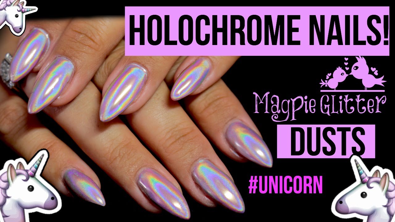 💿MAGPIE AURORA HOLOCHROME DUSTS!!💿 HOLOGRAPHIC POWDERED NAILS #UNICORN