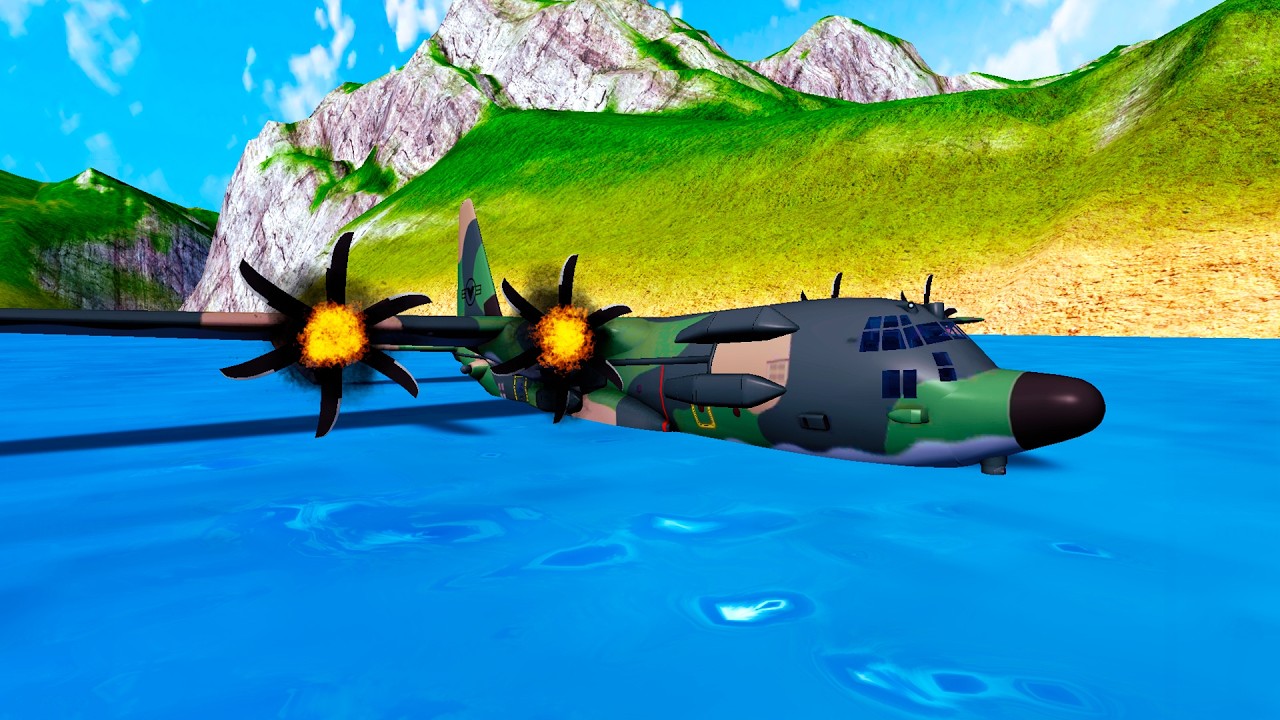 Pousando aviões na água no Turboprop Flight Simulator