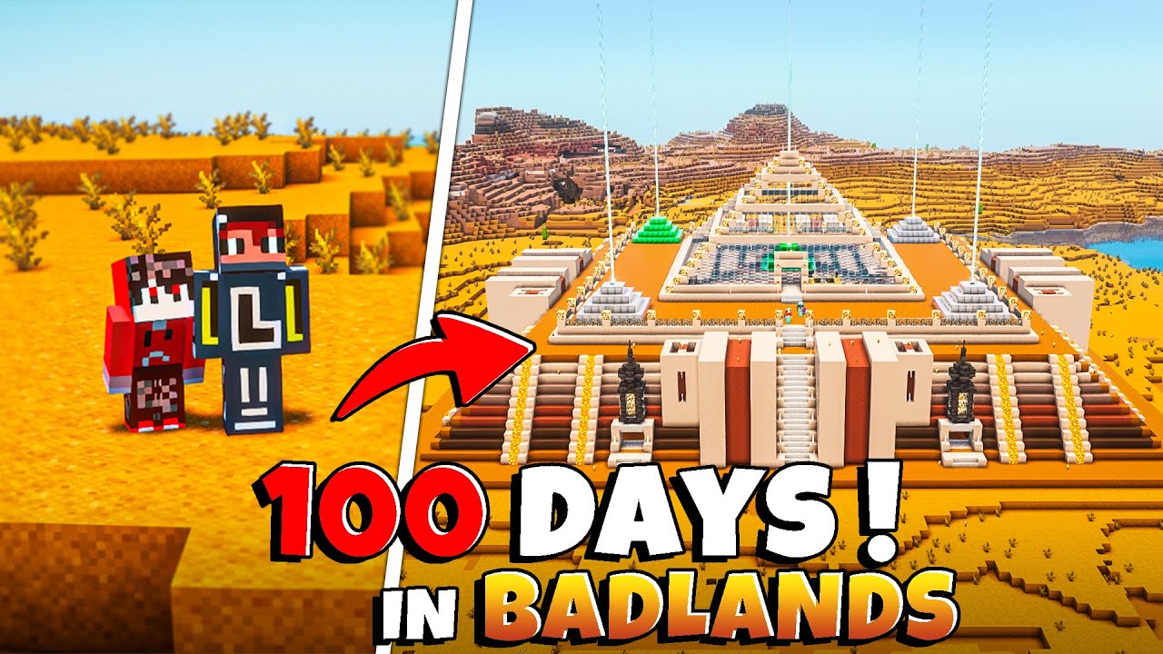 We Survived 100 Days on BADLANDS WORLD In Minecraft Survival!