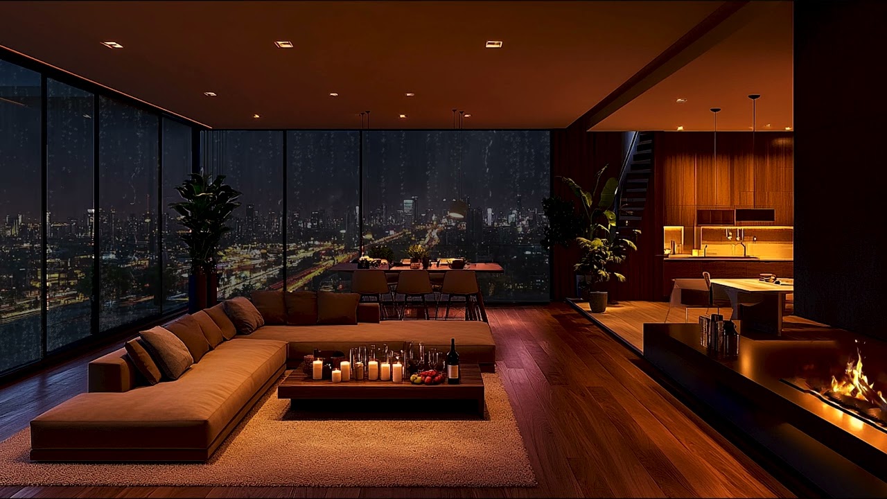 Soothing Rain Sounds & White Noise Dispel Worries and Stress – Cozy Bedroom Atmosphere at Night