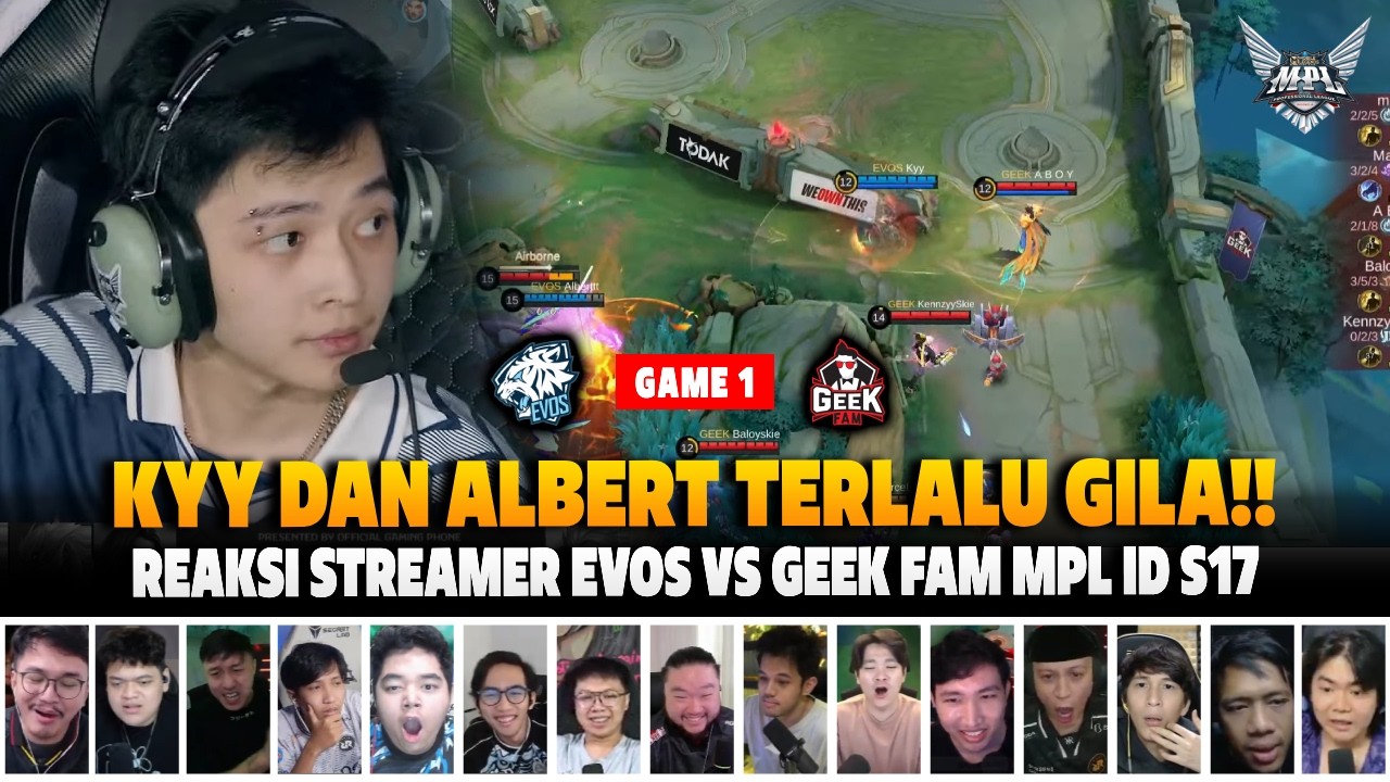 GILA RETRI ALBERT THE BABY ALIEN❗REAKSI STREAMER MPL ID S17 EVOS VS GEEK | GAME 1