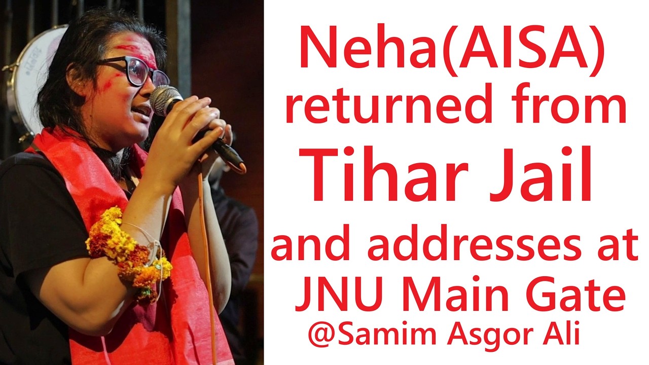 JNU Student Neha (AISA) returned from Tihar Jail & addresses Baba Saheb Ambedkar March