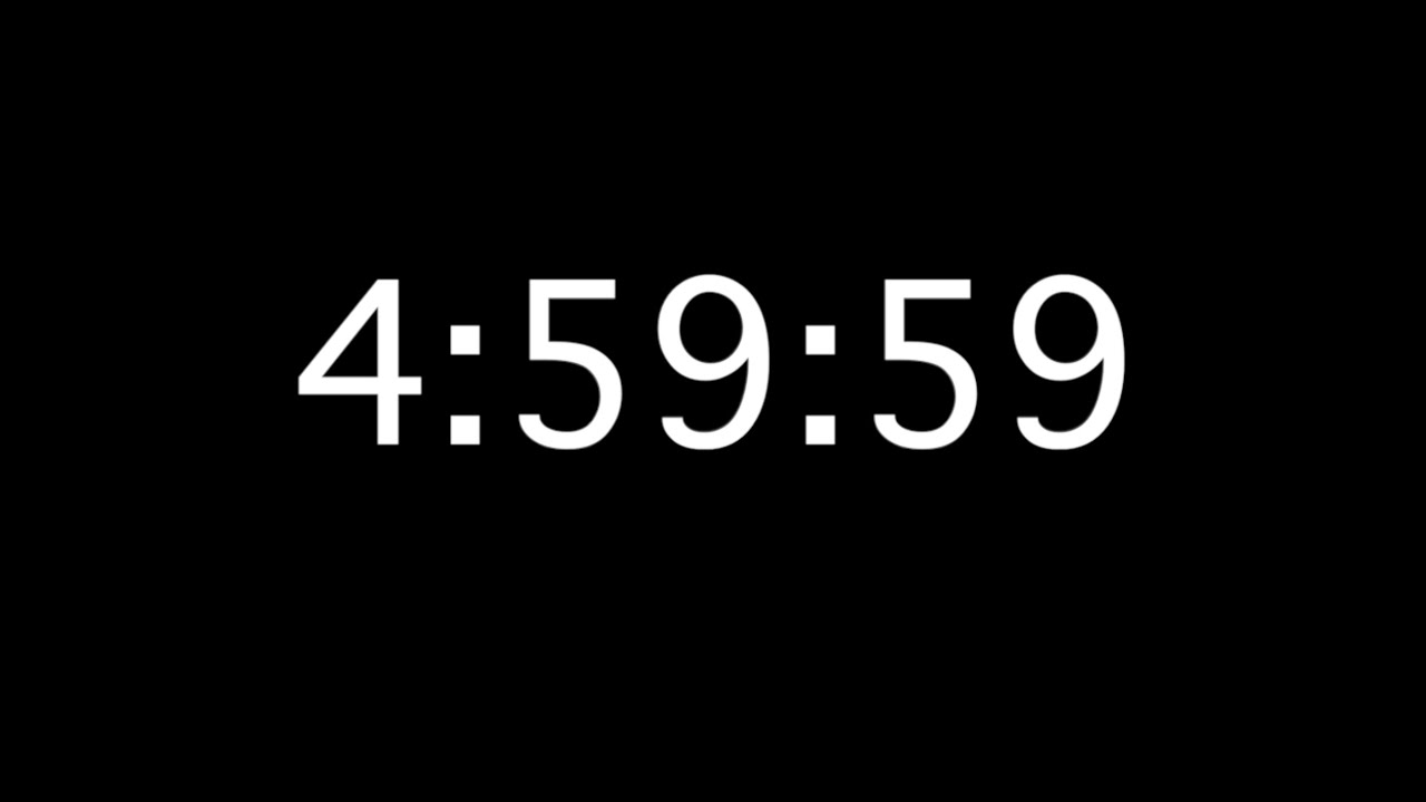 5 Hours Timer ⏳ | Minimal Countdown | No Sound |Clean Black Screen
