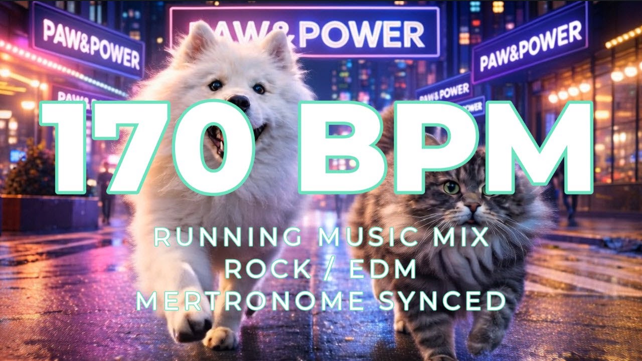 170 BPM Running Music | 2026 | 1 Hour | Metronome Synced | Rock,EDM | Workout Motivation