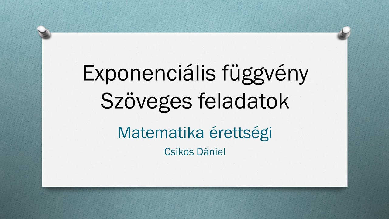 Exponenciális függvény - Szöveges feladatok