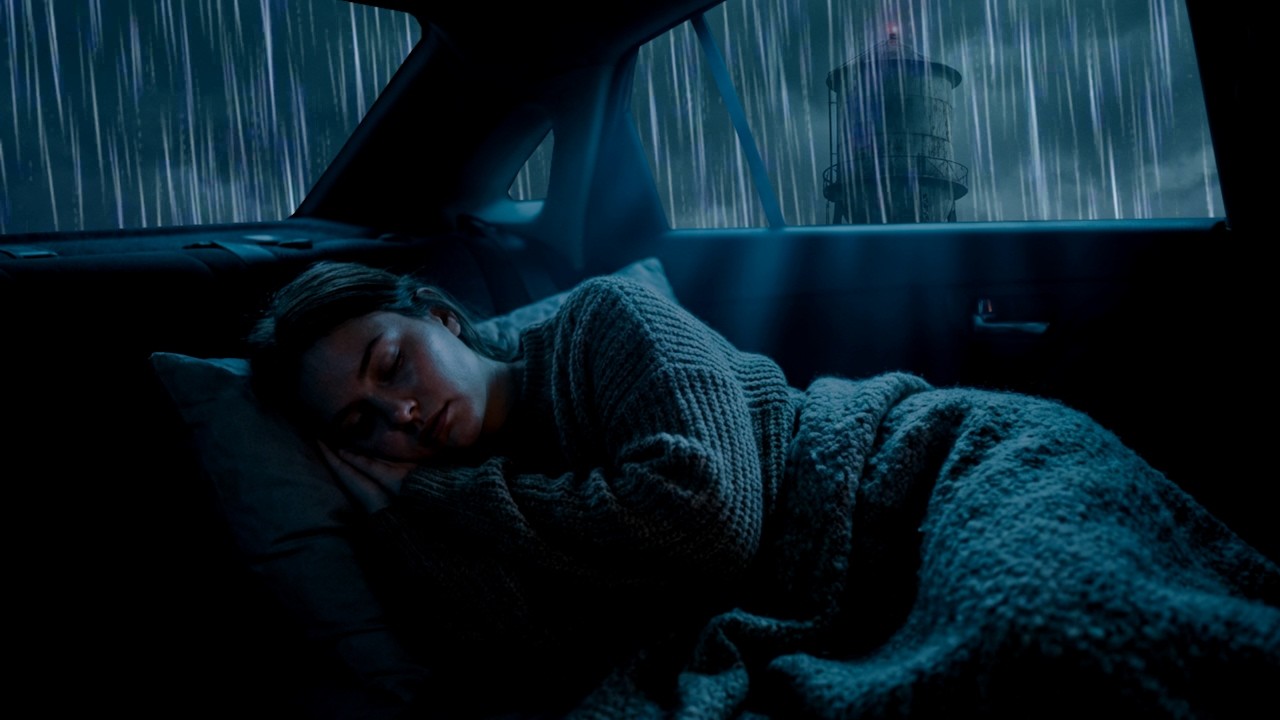 Rain and Thunder on Car Roof at Night | Powerful Storm Sounds for Calm Mind & Sleep