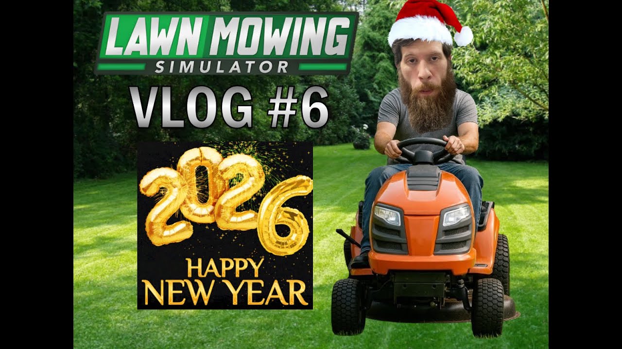 New Year Resolution and Secret Santa | Lawn Mowing Sim Vlog 6