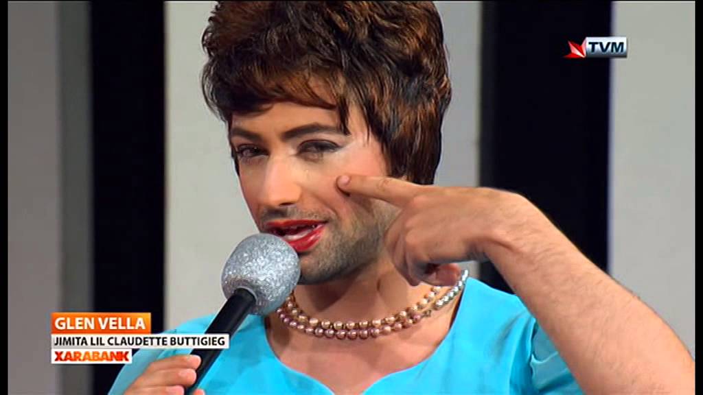 Renato & Glen Vella dress as Mary Spiteri & Claudette Pace on Amber Xarabank Special 2015