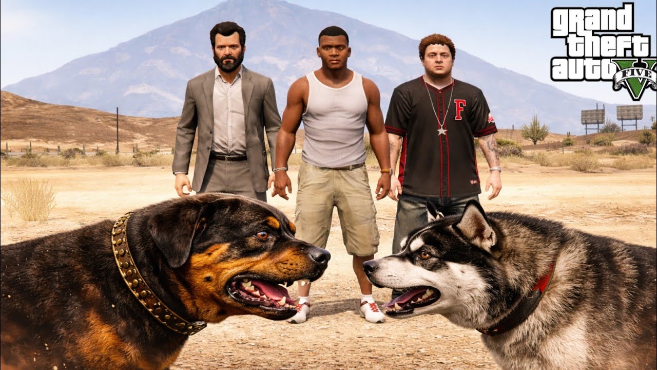 Michael's Dog vs Jimmy's Dog – Father vs Son Epic Battle GTA 5 