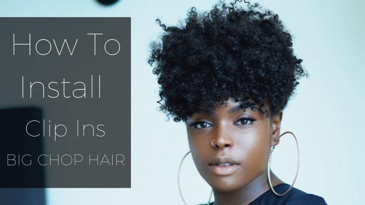 How To Lay Clip Ins Tapered Twa Style FT. Big Chop Hair