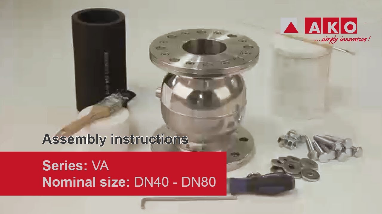Repair: AKO pinch valve (pneumatic), VA series, DN40, DN50, DN65, and DN80