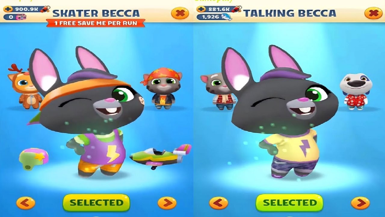 Talking Tom Gold Run Chinese Version NEW UPDATE Skater Becca VS Talking Becca Gameplay HD