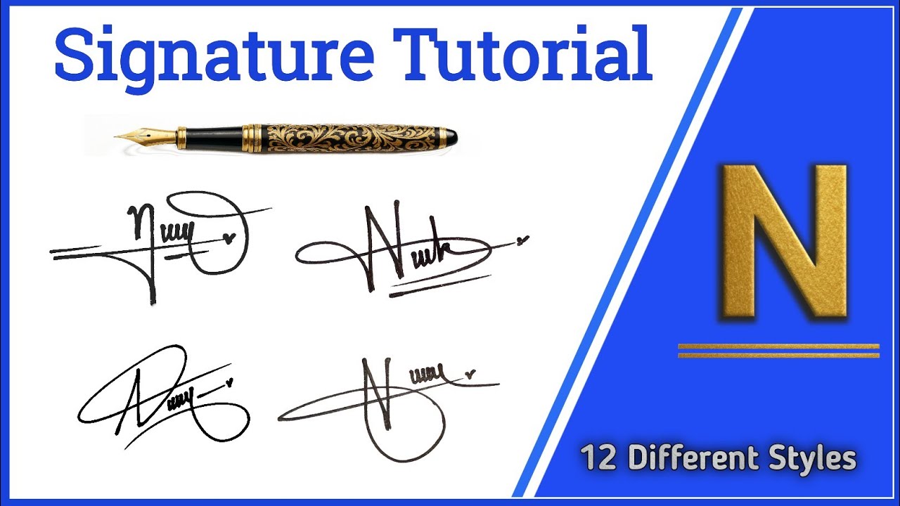 Stylish N Letter Signature | Signature Design tutorial with N