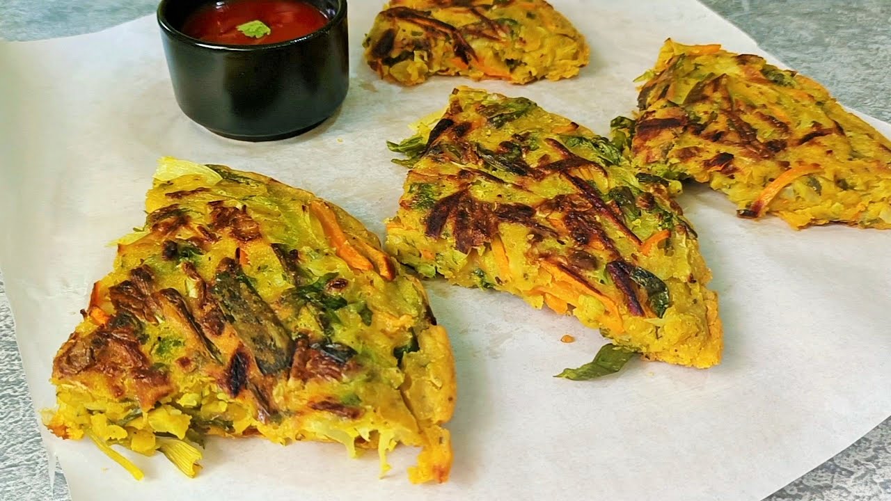 Quick and healthy Breakfast Recipe | Crispy Veg Pancake | Veg Recipe | Less Oil Breakfast Recipe |