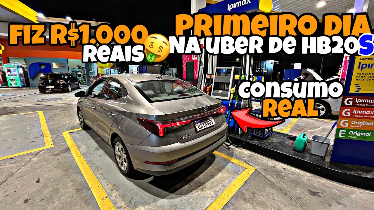 PRIMEIRO DIA na UBER com HYUNDAI HB20S✅  fiz R$1.000 reais e fui bloqueado 