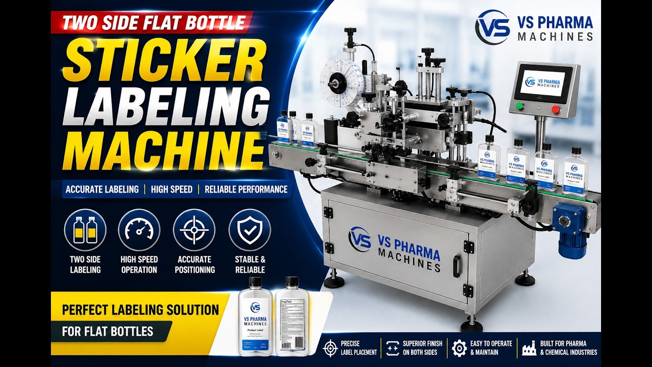 Two Side Flat Bottle Sticker Labeling machine