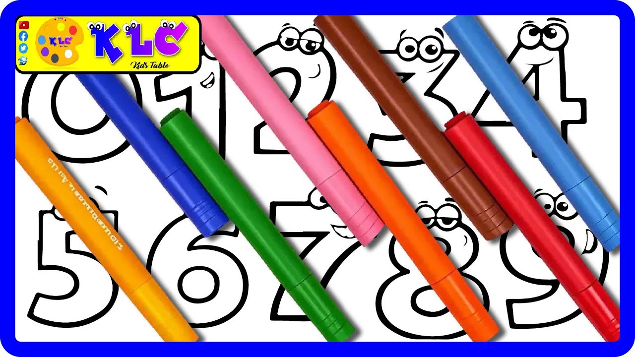 🔢 (Numbers) Learn Numbers with BIG Marker Pen Coloring Pages | KLC KIDS TABLE🎨