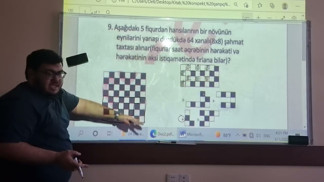 Şahmat taxtası sualı. BA və BB. FDES.