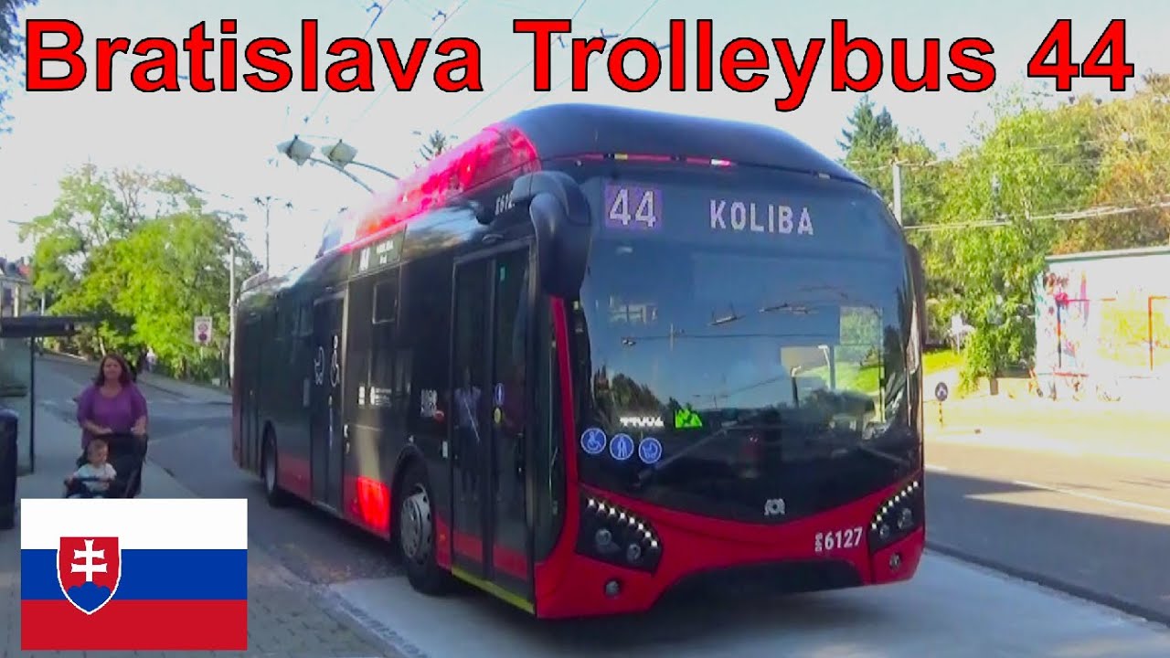 Trolleybus MHD ride in Bratislava (Jazda Trolejbusom MHD v Bratislave) Linka 44