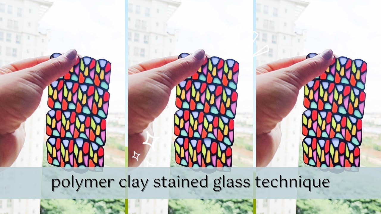 Stained Glass Polymer Clay Tutorial | DIY Polymer Clay earrings | Polymer Clay Stained Glass