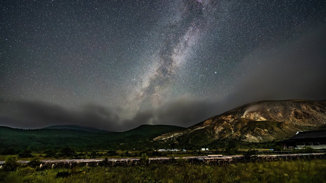 浄土平 初秋の星空 2025年9月 Starry Sky Time Lapse