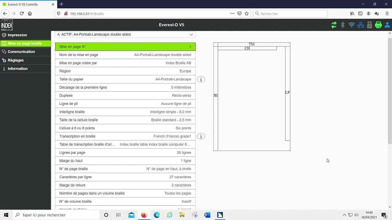 La nouvelle interface de l'EVEREST pour la production de documents braille optimale