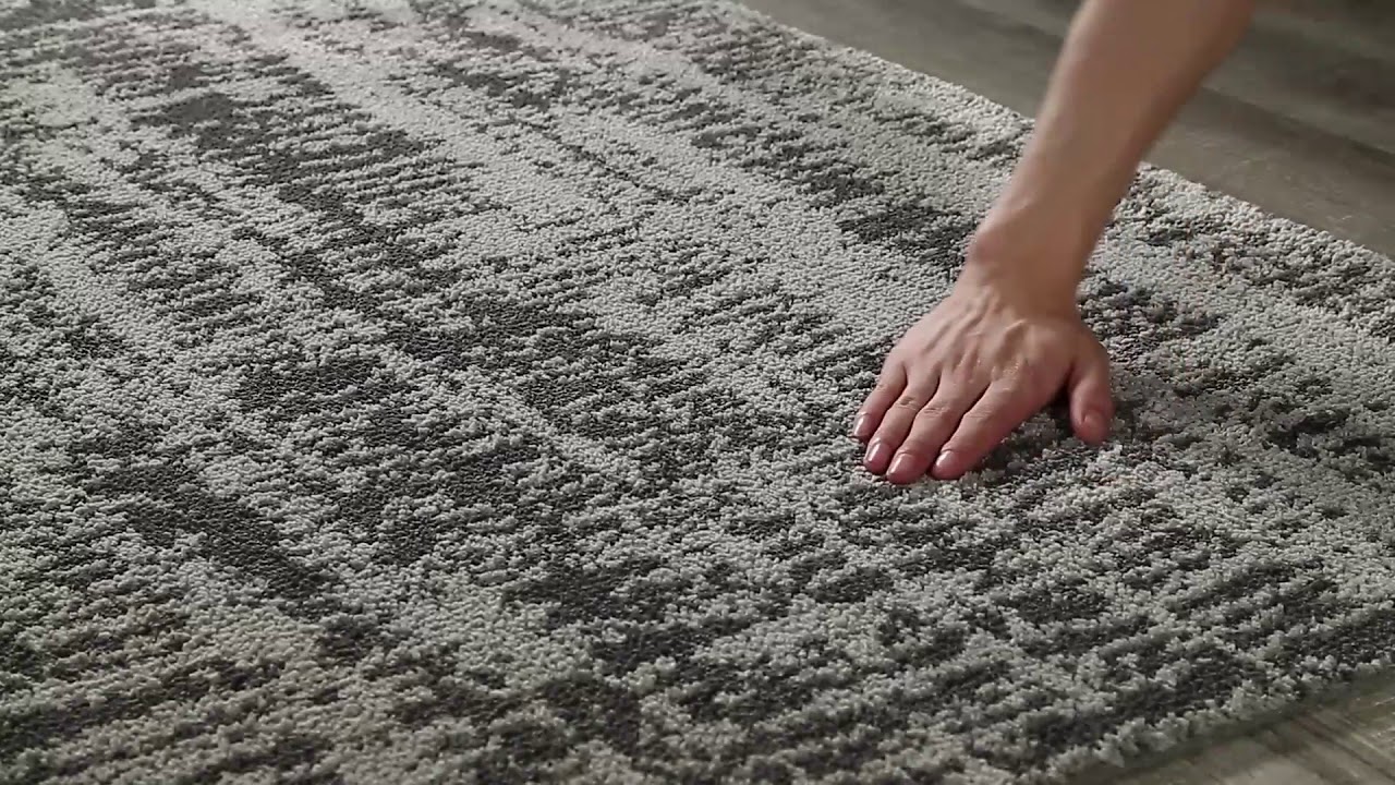 Darja Distressed Rustic Modern Area Rug in Light and Dark Gray