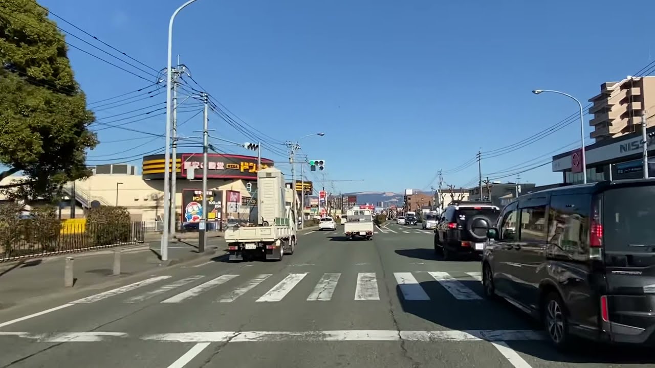 国道57号線　熊本インターから　熊本県菊池郡大津町引水