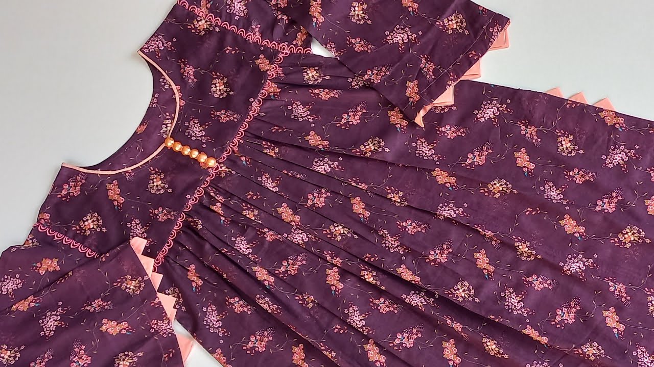 Simple jhabla type kurti triangles making/jhabla frock with triangles on sides complete stitching
