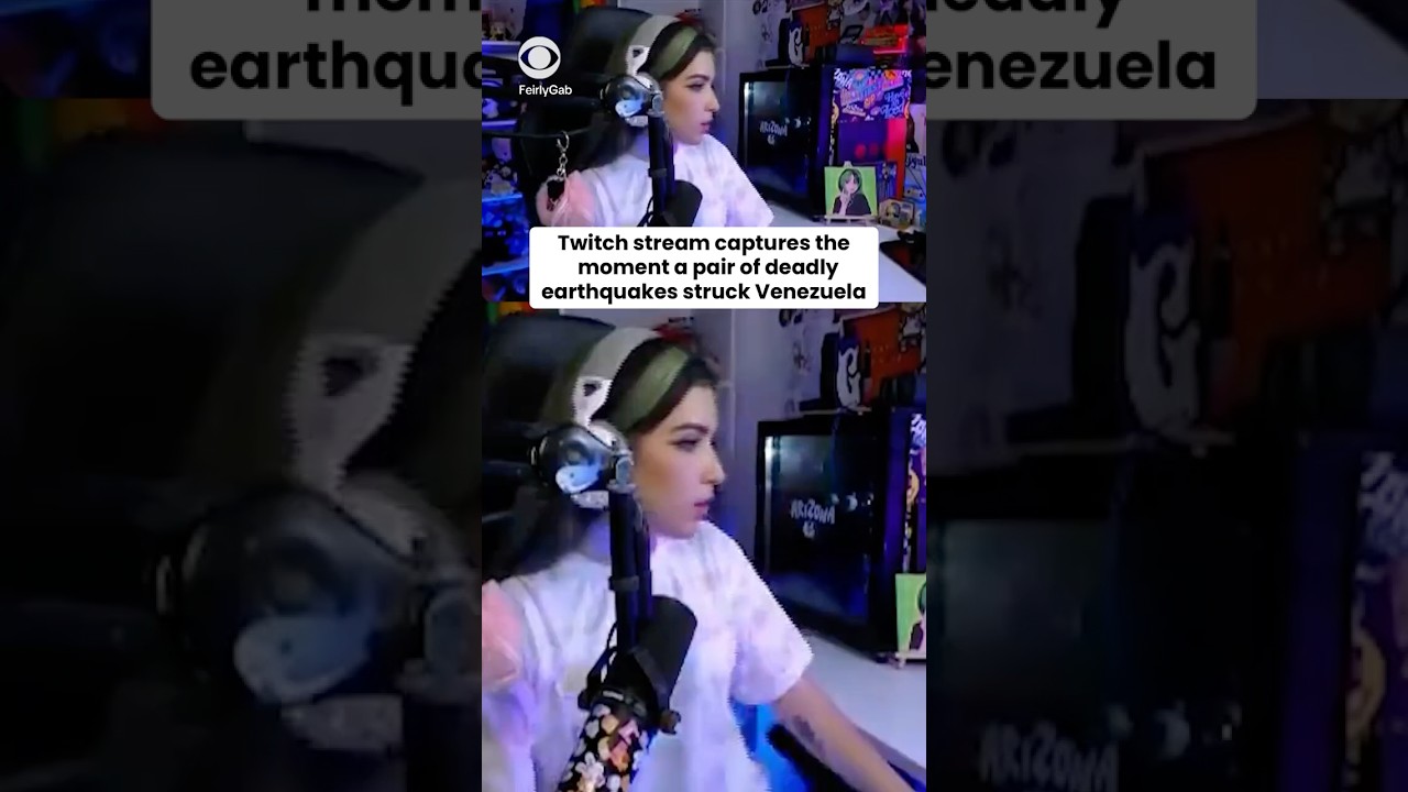 Twitch user Gabriella Suarez live streams moment of Venezuela earthquakes shocking the area #shorts
