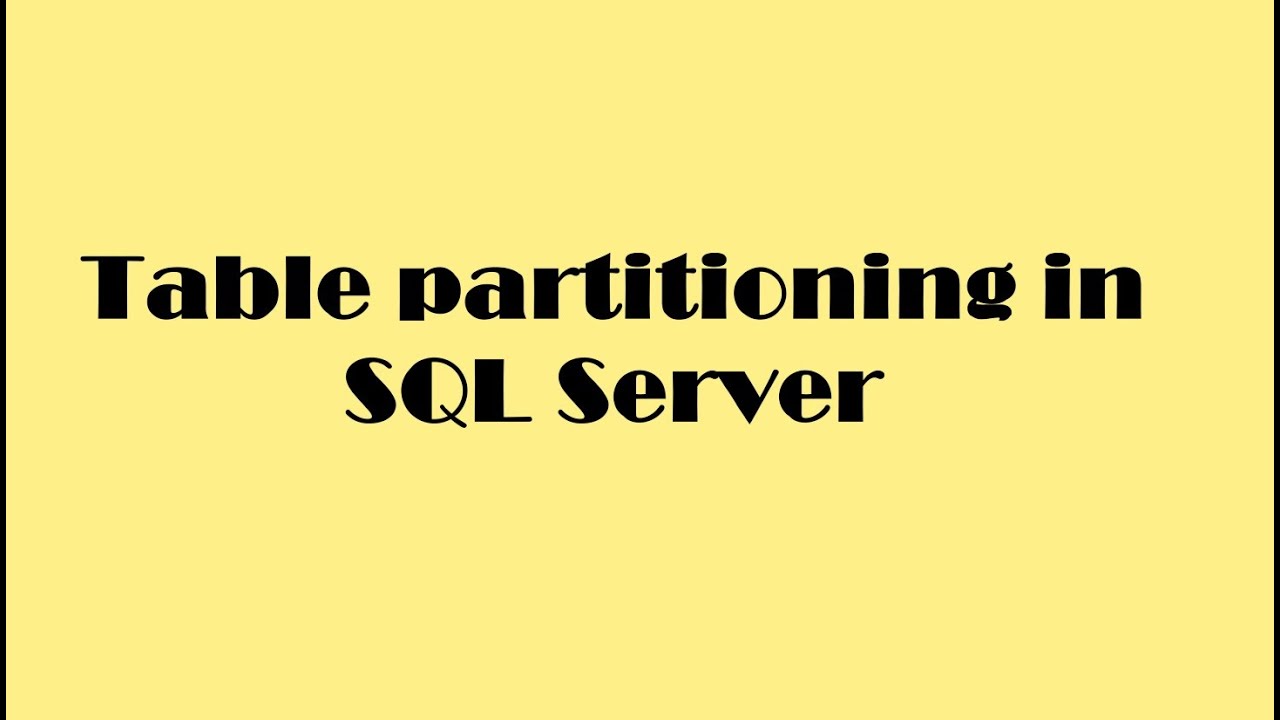 Секционирование таблиц в SQL Server