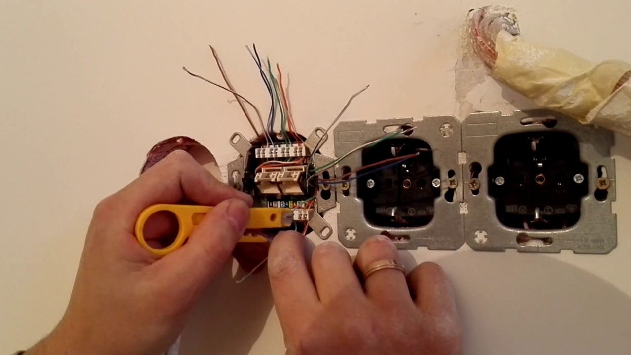 Подключение двойной компьютерной (internet) розетки