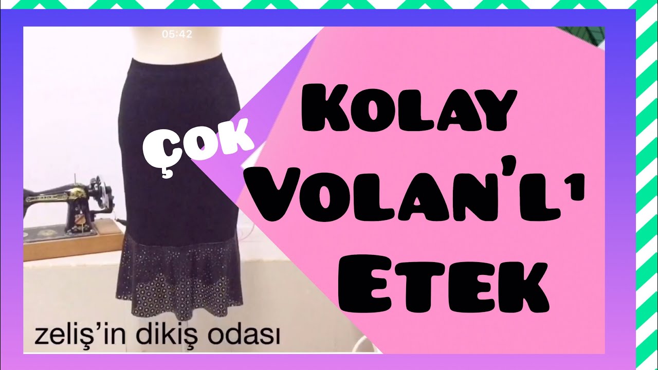 KOLAY VOLANLI ETEK NASIL DİKİLİR.. fly skırt #volan #kalemetek #volanlıetek #easyskırt