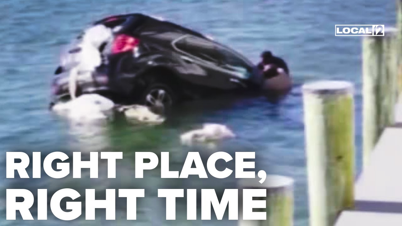 'I was here for a reason': Man eating lunch rescues woman from sinking vehicle