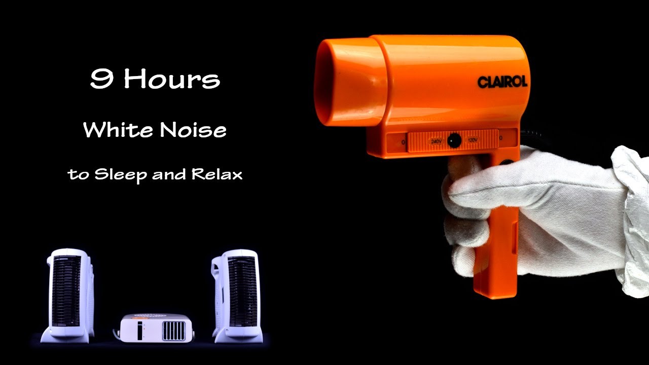 Hair Dryer Sound 174 and Three Fan Heaters Sound 3 | Visual ASMR | 9 Hours Lullaby to Sleep