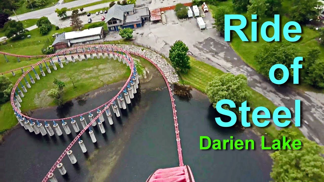 Ride of Steel Roller Coaster Front and Back Seat On Ride HD POV Darien Lake 2018
