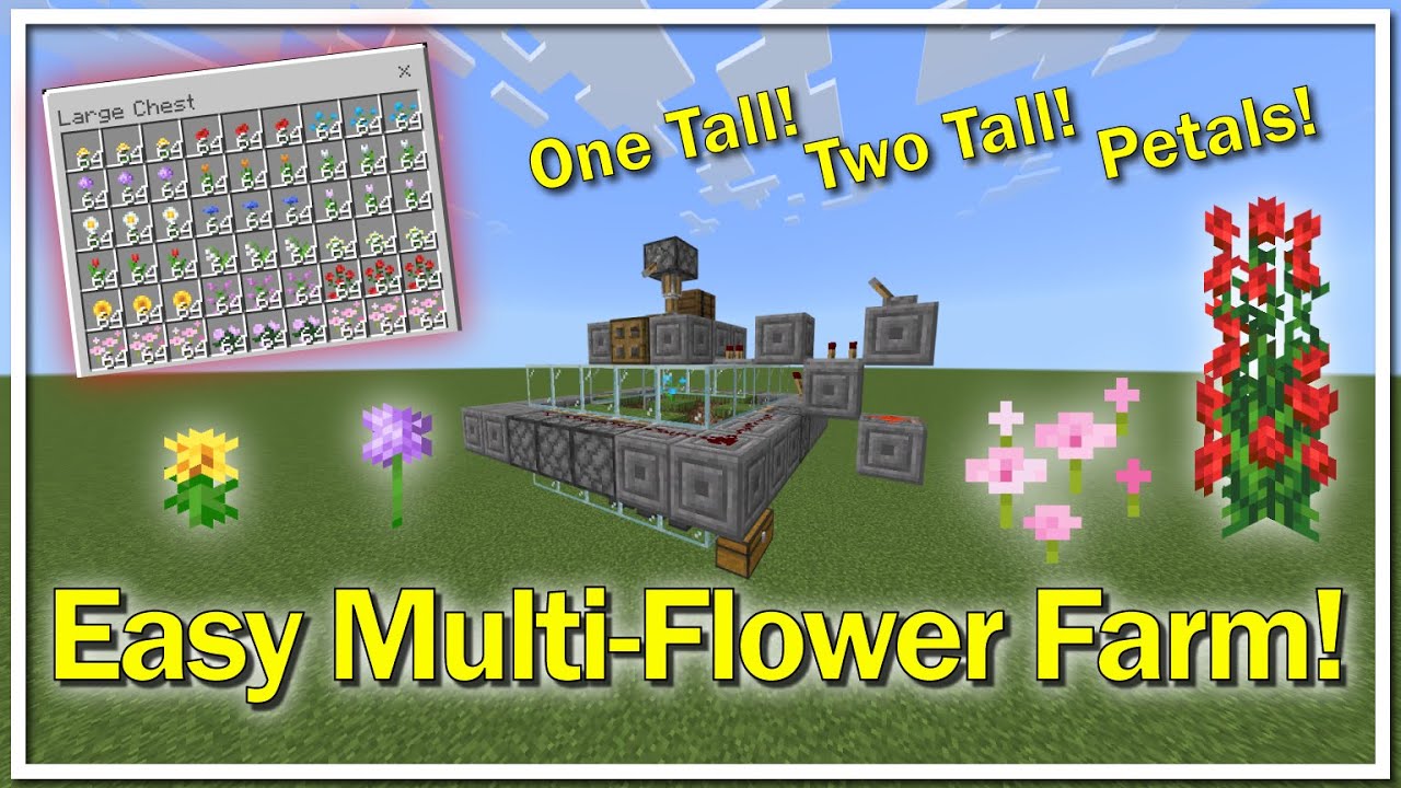 Minecraft Bedrock 1.20 Easy Multi Flower Farm