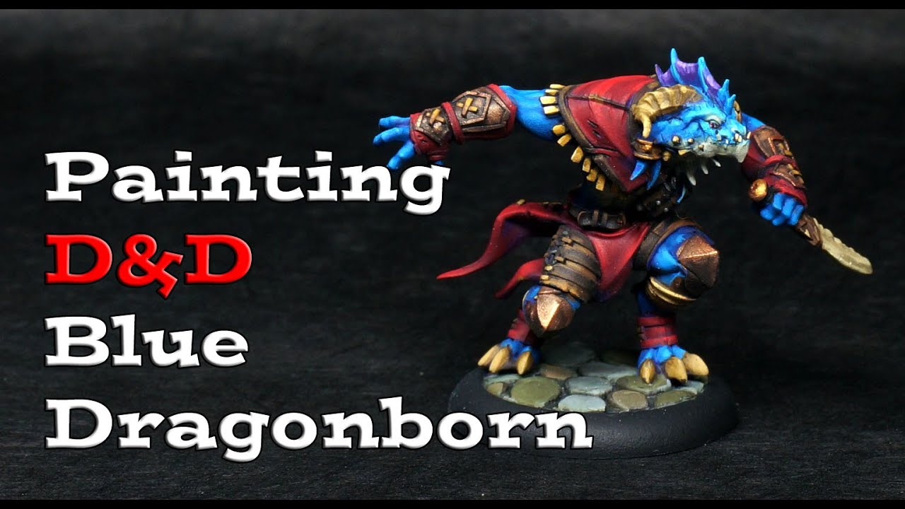 Painting a D&D Blue Dragonborn Miniature - Blue Skin Tutorial