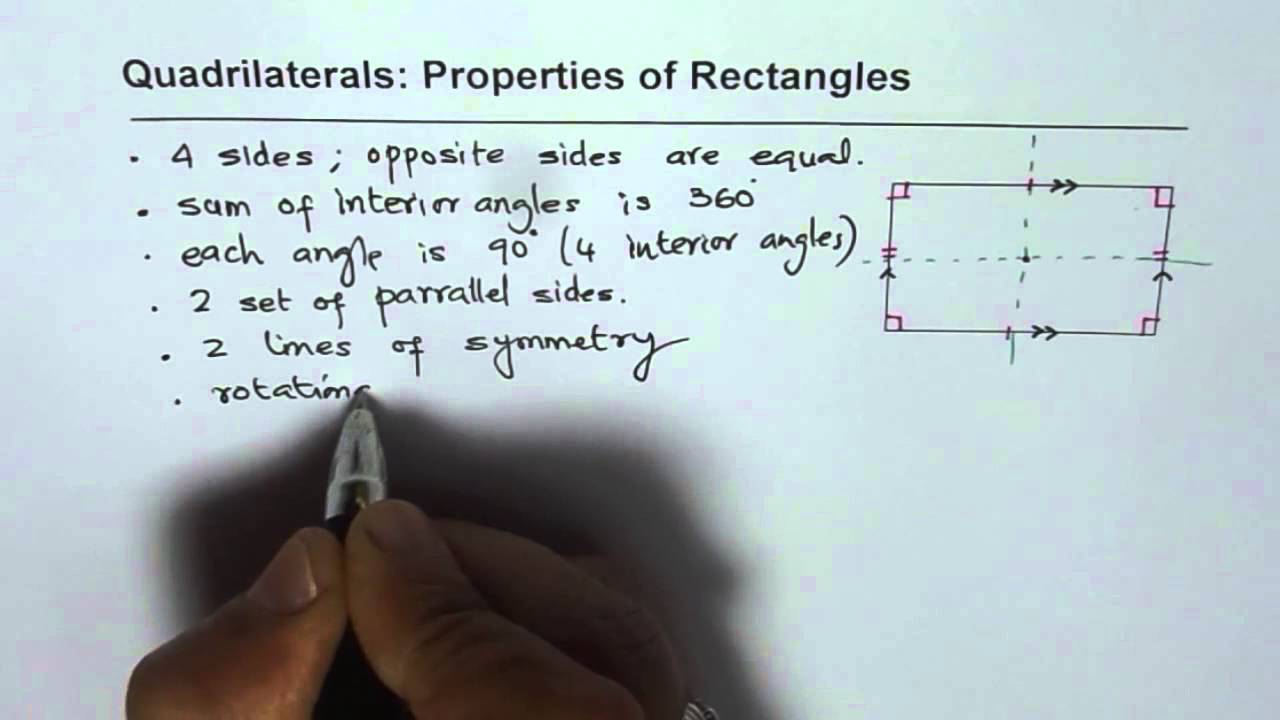 Properties of Rectangle a Quadrilateral