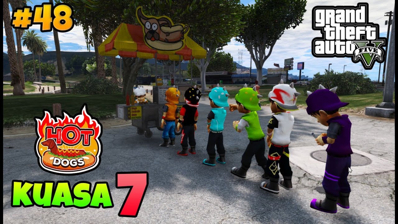 GTA 5 MOD BOBOIBOY KUASA 7 JUALAN HOT DOG