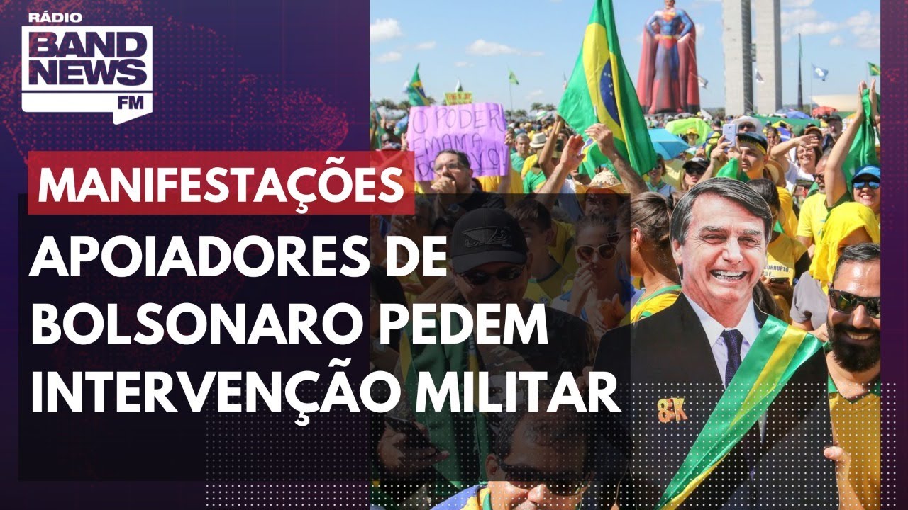 Apoiadores de Bolsonaro pedem intervenção militar em frente a quartéis do exército