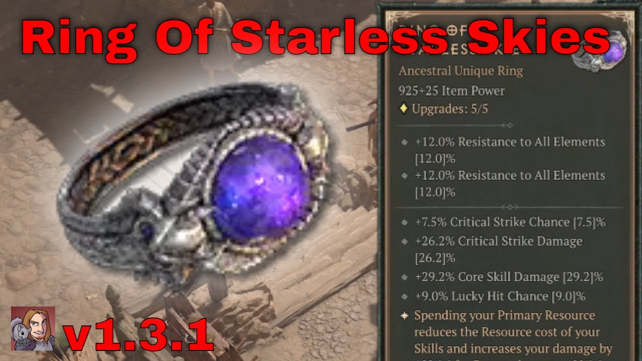 Diablo IV Unique Items - Ring Of Starless Skies (Ring)[Patch 1.3.1]
